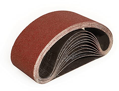 Sruhrak 100 x 610 mm slipband – 12 stycken bandslipband 80 korn för slipning, filning, slipning och rostning