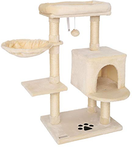 lionto Tiragraffi per Gatto Albero Tiragraffi Gatto Gioco Giocattolo Gatti Altezza 93 cm, Beige