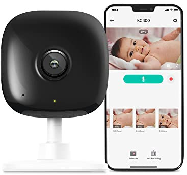 Kasa Smart 2K Security Camera for Baby Monitor, 4MP HD Indoor Camera for Home Security with Motion Detection, Two-Way Audio, Night Vision, Cloud&SD Card Storage, Works with Alexa&Google Home (KC400)