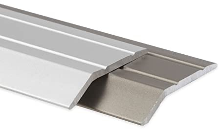 Profilé de finition en aluminium KARAT 30 mm x 100 cm - Épaisseur de 4 à 5 mm - Pré-percé avec matériel de fixation - Profil d'équilibrage de hauteur (Acier inoxydable – mat)