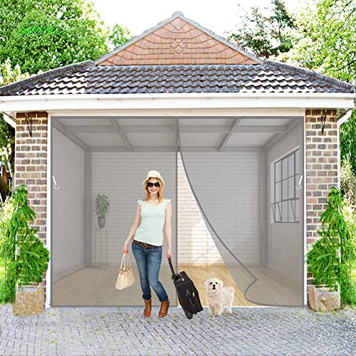 Fly Screen Screen Door, 120x260 cm Magnetisk insektskärm för insektsdörr Nätridå, Håller myggor Insekter buggar ute, Supertyst, Grå P