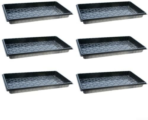 Juego de 6 bandejas de germinación de plantas para jardinería, perfectas para plantas pequeñas (sin agujeros)