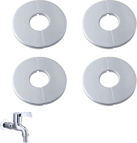 AZWOOD 4 st delad täckrosett rostfritt stål, ugnknä värmerör, rosetter, kaminfäste, väggrosett vattenkran skydd, ventilhätta, rosett, rörmanschett för värmerör, ugnsrör (34 mm)