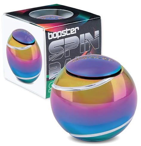 bopster Metall Spin Ball Fidget Schreibtischspielzeug – Hand Spinner, bestes Fidget-Spielzeug für Kinder, Jugendliche & Erwachsene – Stressabbau, Angstlinderung & Autismus (Mehrfarbig Metallic)