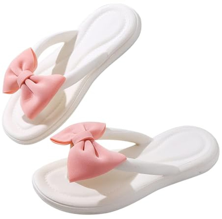 Agiyenna Sandali da Donna Estate Infradito Unicolori Ciabatte da Bagno con Fiocchi Stile Carino Suola Antiscivolo Infradito da Casa Morbide Pantofole Tempo Libero Ciabatte da Doccia Sandali Nuvole