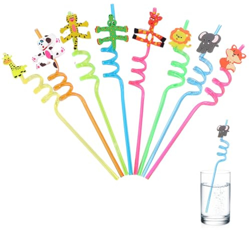 NHQZ 8 pezzi Cannucce riutilizzabili, lunghezza 21 cm, multi colori, set di cannucce, articoli per la tavola delle feste, bevande