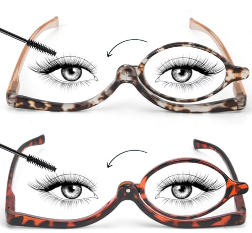 SEEKEY 2 Pack Makeup Reading glasses for Women,One Eye Cosmetic Readers Rotating Lens, Makeup Readers for Women
