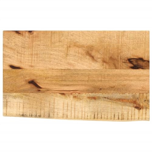 Zeehear Tischplatte 50x20x2,5 cm, Massives Raues Mangoholz mit Baumkante, Natürliches Finish für Schreibtisch, Computertisch, Home Office und Arbeitsplatte
