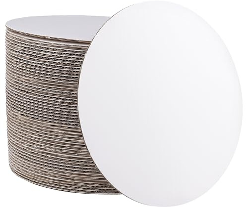 MUKSUET 50 stycken tårtbrädor 20 cm rund, 2 mm tjock tårtunderlägg rund tårttallrik kartong kaktallrik, vit tårtbotten kartong för fester bröllop födelsedag