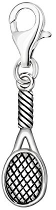 Quiges Dam Berlock Charm Tennisracket Silver Kvinnors Smycken för Charmarmband