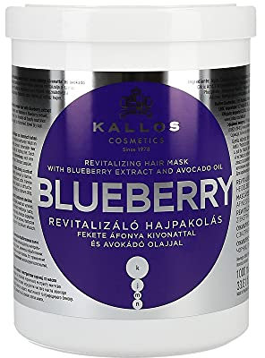 KJMN Blaubeere Revitalisierende Haarmaske für trockenes, geschädigtes und chemisch behandeltes Haar mit Blaubeerextrakt und Avocadoöl, 1000 ml