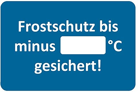 AUPROTEC kundtjänst dekal verkstad servicedekal frostskydd säker upp 100 Stück Frostskydd säker upp till