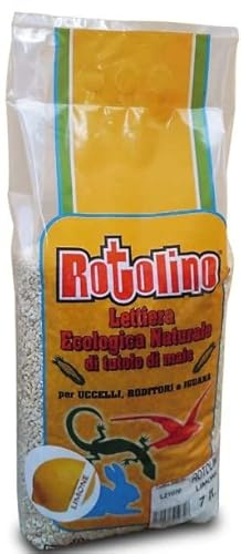 Generico Rotolino Lettiera Ecologica Naturale di tutolo di Mais per Uccelli Roditori e Rettili Confezione da 7 Litri
