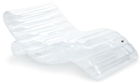 FUNBOY Giant Super Clear Chaise Lounger Pool Float, 1-2 Person Size