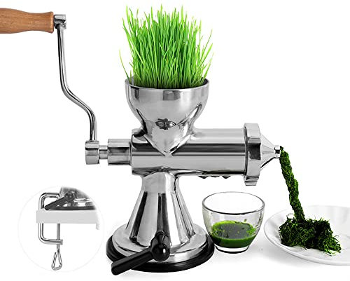 Exprimidor Manual de Hierba de Trigo, exprimidor de Hierba de Trigo de Acero Inoxidable para el hogar, máquina extractora de Verduras y Naranjas para Frutas, Verduras, Hierba de Trigo, Jengibre, gra