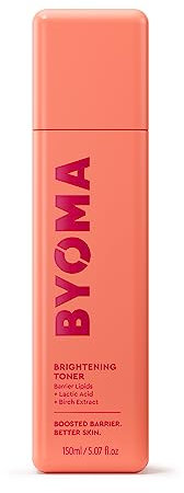 BYOMA Brightening Toner (150ml) Deeply Clean Pores and Improve Tone and Texture - with Barrier Lipids and Lactic Acid - Alcohol Free - Brightens and Hydrates Skin, Vegan