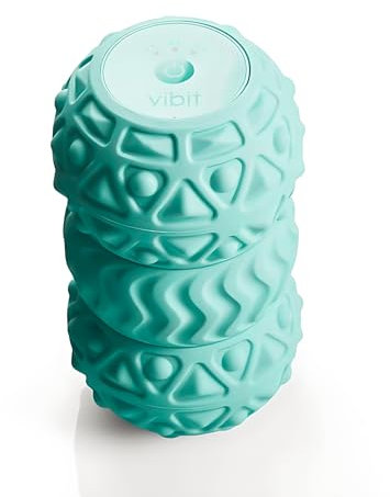 Vibit - Vibrating Massager for Plantar Fasciitis, Pain Relief and Sciatica, Foot and Body Portable Massage Roller, Deep Tissue Pain Relief from Feet to Neck, Electric, 3 Vibration Levels (Green)