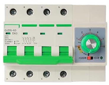 Disjoncteur 3 phases 4 fils 380V 32A, 63A protection contre les surcharges avec fonction de minuterie 0-60min 0-6h din Type 380V minuterie interrupteur
