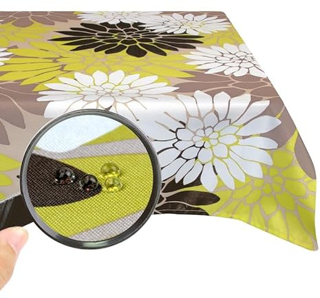 Valia Home bordsduk med Teflonbeläggning för inom- & utomhusbruk i många designer | Bordsduk vatten- & smutsavvisande tack vare pålitlig lotuseffekt | Blomma 110 x 110 cm