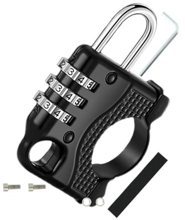 Candado de cable para equipaje de motocicleta, antirrobo, de 3 dígitos, cerradura de combinación antirrobo para cochecito de bebé, aleación de aluminio, para ciclismo al aire libre