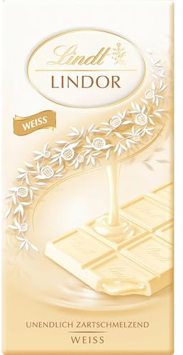 Lindt Schokolade | LINDOR Tafel Weiß | 100g | weiße Schokolade mit unendlich zartschmelzender Füllung | Schokoladen-Tafel