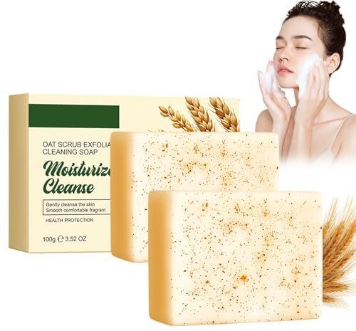 Sapone esfoliante di avena, pulizia naturale del corpo con delicato effetto esfoliante, sapone fatto a mano per pelli delicate