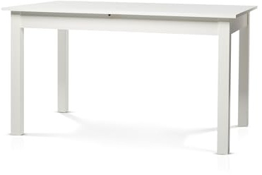 smart Esstisch 140x80 cm Weiß, Küchentisch ausziehbar bis 180 cm, Esszimmertisch aus Holzwerkstoff inkl. erweiterbare Auszugsplatte, moderner Tisch für bis zu 8 Personen