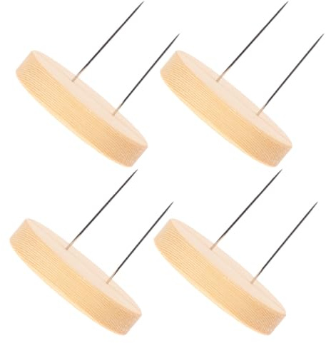 Homoyoyo Espositore per Bambole in Feltro Base in Legno Tondo 5 Cm, Supporto Stabile e Portatile per Collezione Fai da Te, Set da 4 Pezzi per Esposizione Decorativa