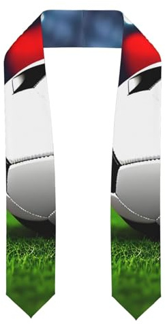 Hingor fotboll sport boll tryck unisex början sjalar lätt mjuk hudvänlig examen minnessak gåva, Tillplattad, one size