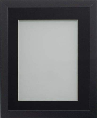 Frame Company Allington Black 10x8 Frame with Black Mount for 8x6 | Fits a 8x6 image with mount or a 10x8 image without mount, Frame size 10x8, Overall approx 11.6x9.6, Real Glass Front