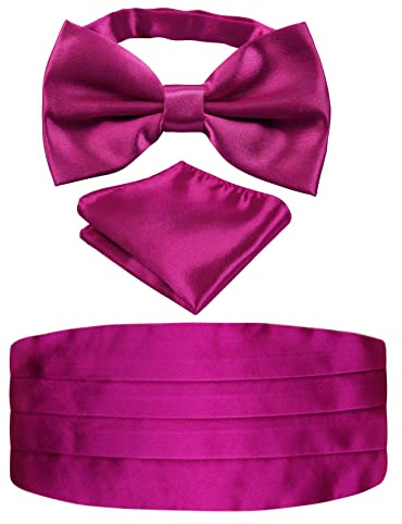 Alizeal herr solid / paisley fluga, kummerbund och anky set