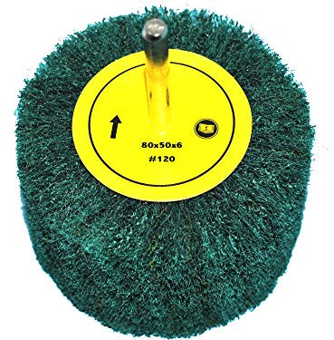 Schleifvlies Körnung: 120, 80mmx50mm, 6mm Einspannschaft- Schleifmopstift, Vliesschleifer, Schleifmop, Schleifvlies mit Schaft.