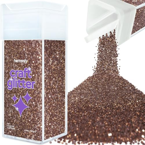 Hemway Craft Glitter Shaker Bronze Brown 130g Chunky | for Resin & Epoxy Crafts, Christmas Art Supplies, Nail, Body, Face, Eye, Festival, Crafting, Slime, Sparkle