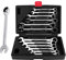 Ejoyous 12 Pièces Clés à Cliquet, 8-19 mm Jeu de clés Mixtes Clef Plate a Cliquet Clé à Fourche Clé Polygonale avec 5° Angle de Retour et Valise à Outils pour Les travaux de Bricolage