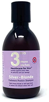 3'''More Inches Silver Blonde Shampoo - Colour Correcting Purple Shampoo For Blonde Hair - Cashmere Protein & UV Hair Protector - Silicone & Sulphate Free - Hair Care by Michael Van Clarke