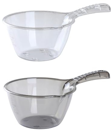 DOITOOL Multipurpose Water Scoop Plastic Ladle with Wide Deep Bowl and Long Handle 11.81In Kitchen Cooking and Garden Use Easy to Clean