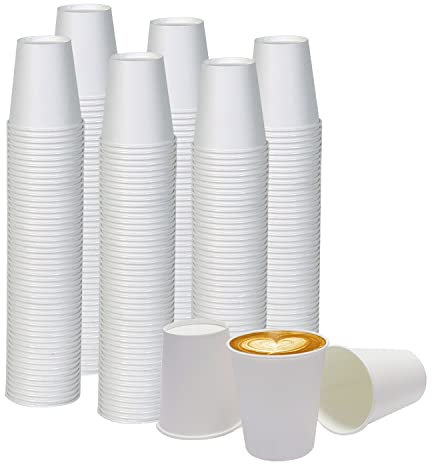 Smygoods Tazas calientes de papel blanco de 10 onzas, tazas de papel desechables, tazas de espresso, 100 unidades