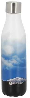 Les Artistes Paris Bottle Up Isolierflasche aus Edelstahl und Polypropylen in der Farbe Skyfall 500ml, Maße: 7,05cm x 7,05cm x 25,4cm, A-2577