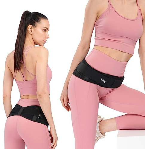 Cinturón de cadera sacroilíaca unisex. Cinturón pélvico. Alivia el dolor del nervio ciático, sacro y espalda. Indicaciones: ciática, pierna, lumbar, embarazo, disfunción pelvis y cadera (L/XL)