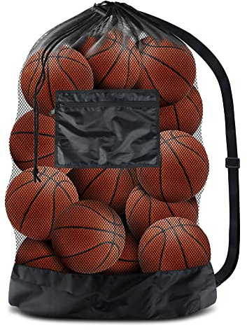 BROTOU Ball Storage Net Bags, Sports Equipment Organizer for Garage/Outdoor/Pool/Gym/Beach,Drawstring Mesh Bag for Basketball/Football/Soccer/Volleyball/Baseball/Tennis/Swimming Gear/Toys