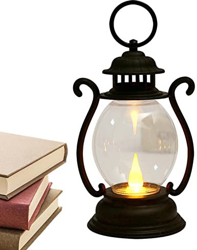 Qmisify Piccola lampada vintage | Campeggio LED alimentato a batteria,Torce decorative per giardino, parete, soggiorno, sala da pranzo, camera da letto