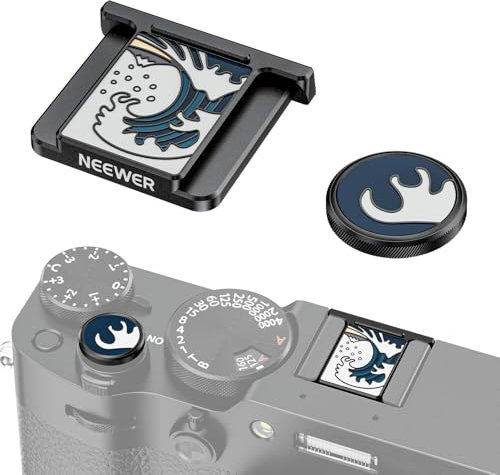 NEEWER X100V X100VI Hot Shoe Blitzschuh Abdeckung und Auslöserkappen Set, Cold Shoe Abdeckung mit Auslöser, Fotografie Zubehör kompatibel mit Fujifilm X100V X100VI, Schwarz, CA115
