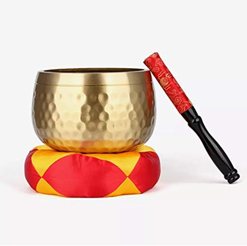GYBBHia Bol Chantant tibétain Bouddhiste Bol Chantant Yoga Marteau Main Cuivre Bol de méditation Cadeau(D)