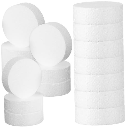 MOKKHNB 24pcs Foam Circles Lightweight Round Foam Discs for Crafts Cake Decorations Floral Arrangements and DIY Projects for Easy Handling