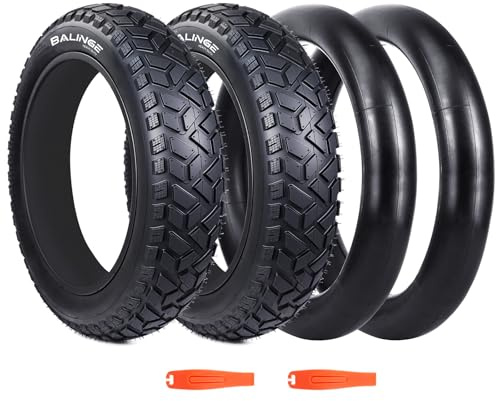 BALINGE 2 Pack with Tube Fat Tire for Ebike Mountain Bike Heavy Duty High-Performance Wear-Resistant E-Bike Mountain Snow Bike Tire 20 x 4 (Black-2 Tires 2 Tubes 2levers)