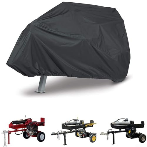 Housse de machine à fendre le bois en tissu Oxford imperméable 420D avec trous de ventilation et cordon de serrage réglable pour fendeuses de bûches et déchiqueteuses d'extérieur