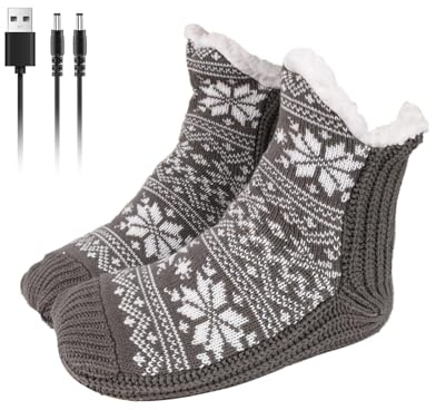 Erconsso Calcetines Calefactables para Hombres | Forro Polar Impermeable Alimentado por USB,Calcetines Calefactables para Pies | para Pesca, Senderismo, Ciclismo, Esquí, Nieve, Invierno