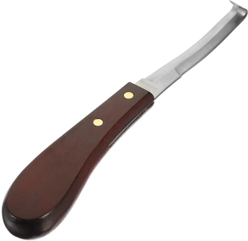 Kichvoe Cuchillo para Pezuñas de Acero Inoxidable, Recortador de Pezuñas de Doble Filo para Mano Derecha, Herramienta Práctica para Cuidado Diario de Cascos de Caballos y Ganado