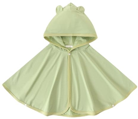 Capa Protectora Solar para bebés, niños y niñas, con Cremallera Completa, protección Solar UPF 50+, Ropa para Exteriores, Capa Transpirable (Green, XL/100)
