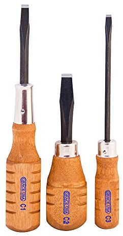 Grace USA Peacemaker Screwdriver Set, 3 Screwdrivers, Flat Head, Steel Alloy Blade, Wooden Handle, Fits Colt SAA Trigger/Hammer Screws, Gunsmith Tools, Handcrafted, Made in USA